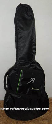 funda economica color negro vivos verde limón para guitarra